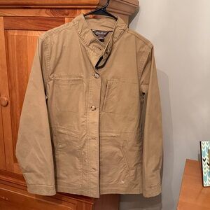 Eddie Bauer ladies lightweight utility jacket, button front, tan, Size L